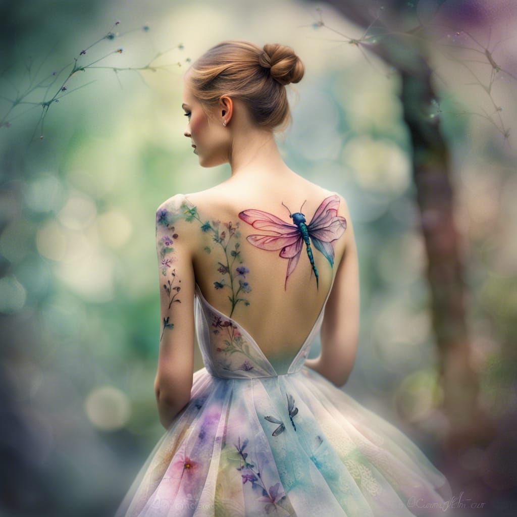 Watercolor Dragonfly Tattoo