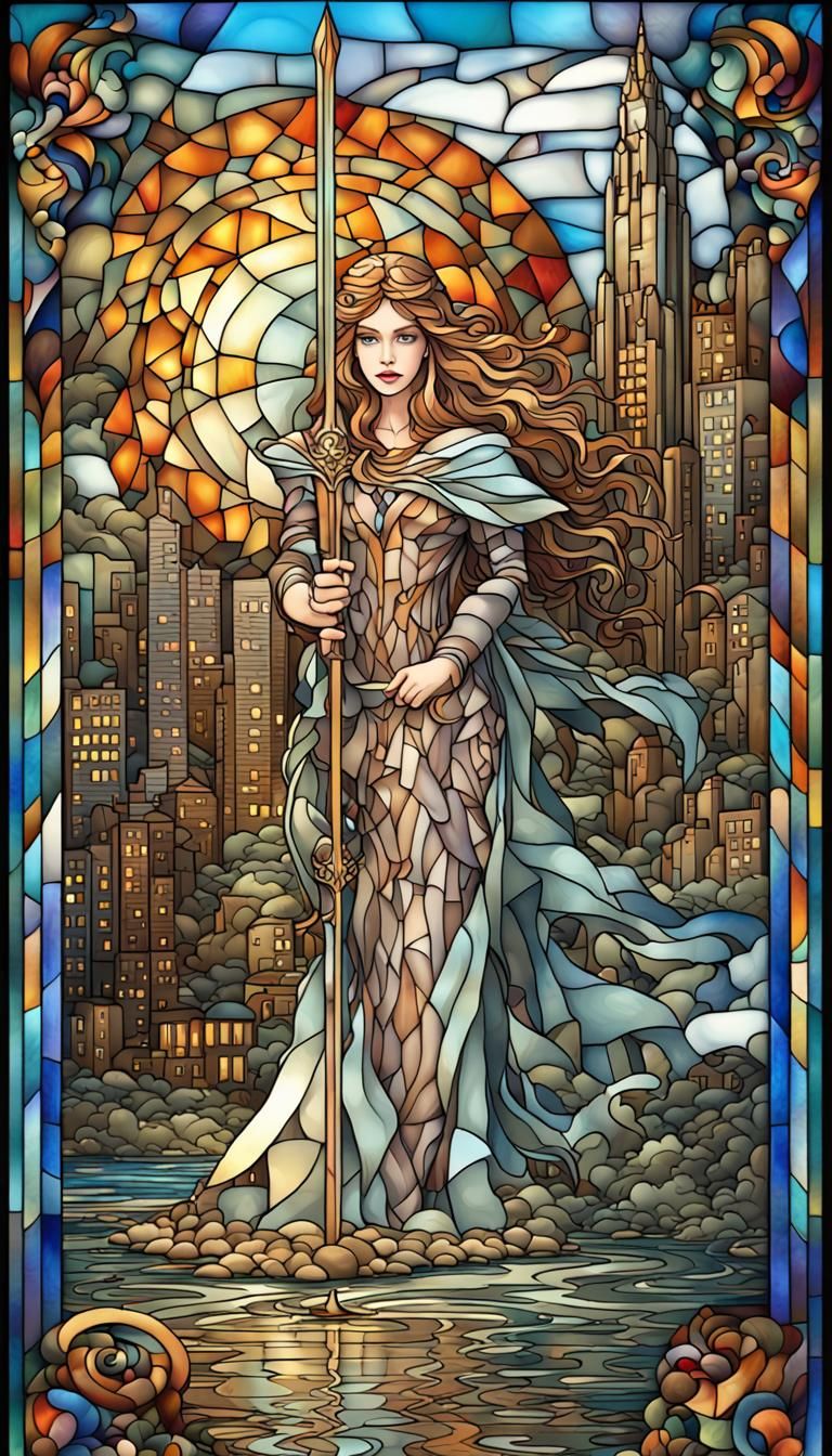 Lady of the Lake Bestows Excalibur in Ruined City