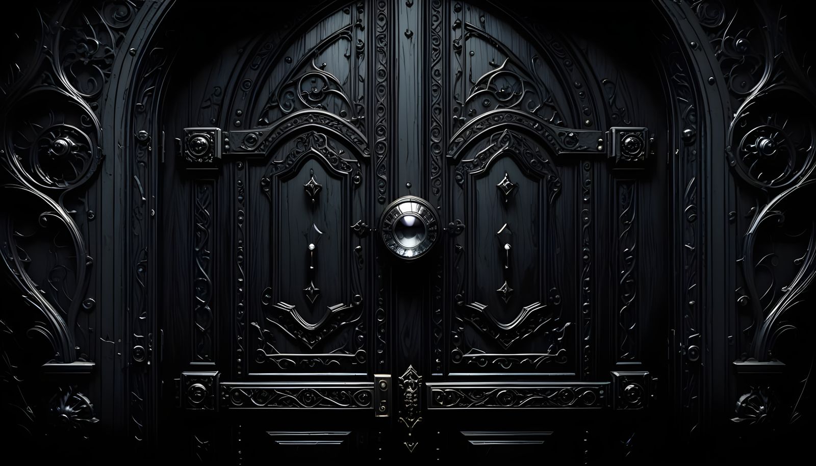 Mysterious Dark Door in Gothic Digital Art