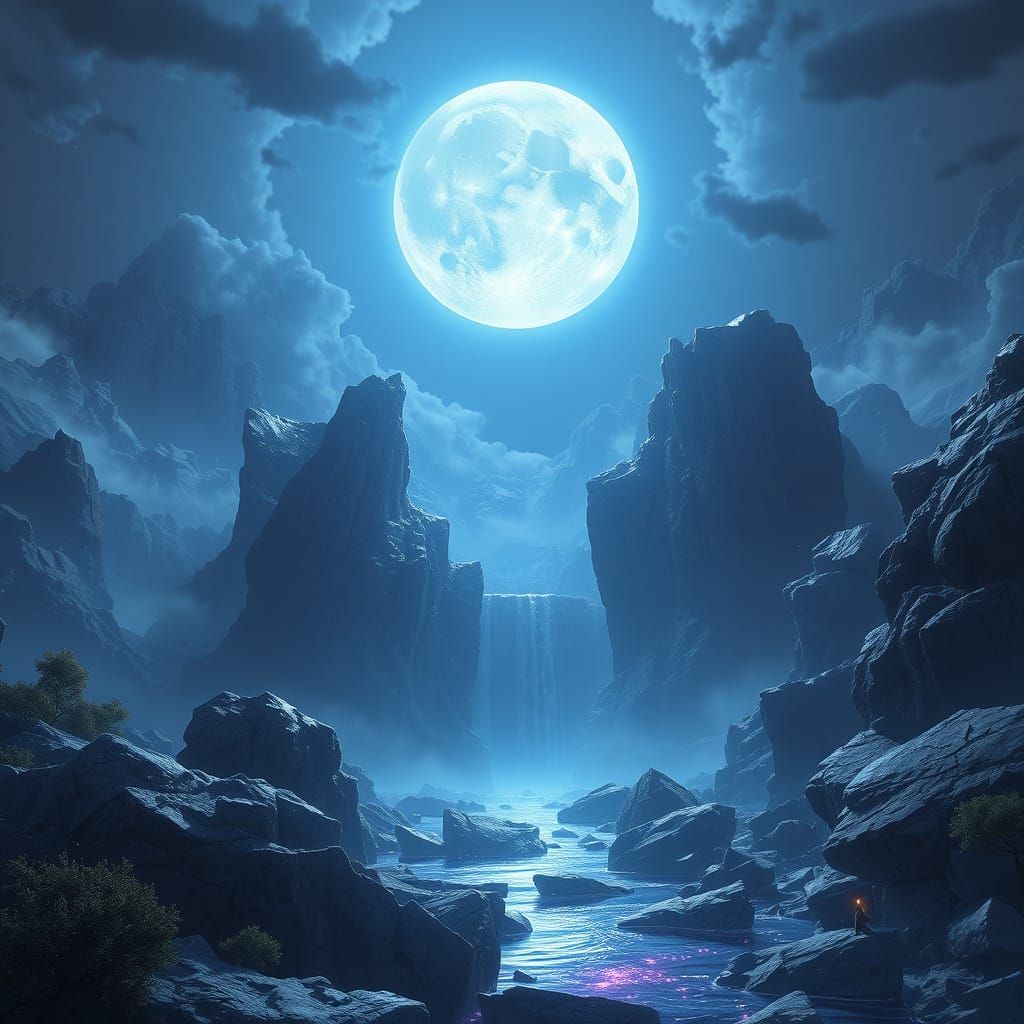 Crystal Moon Aesthetic in Vibrant Fantasy Colors