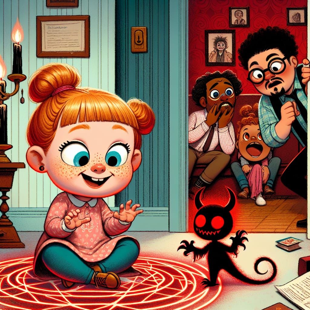 Whimsical Girl Plays with Chibi Doll in Mischief