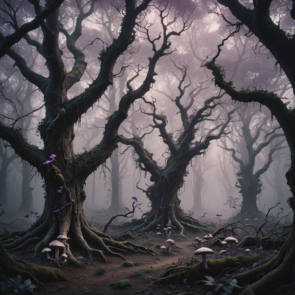 Mystical Forest in Dark Fantasy Style