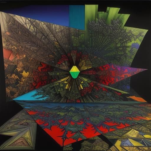 Bizarre Surrealist Expressionist Artwork in Triadic Colors