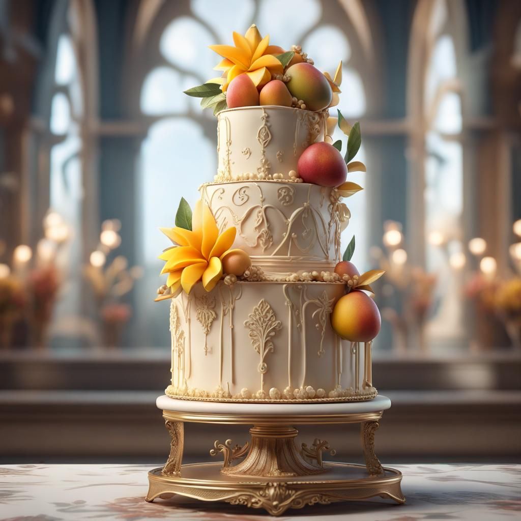 Wedding cake with Mango