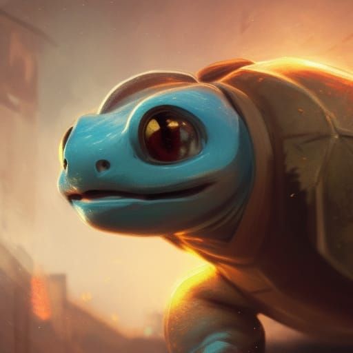 Squirtle in Dark Fantasy Style, 8k Resolution