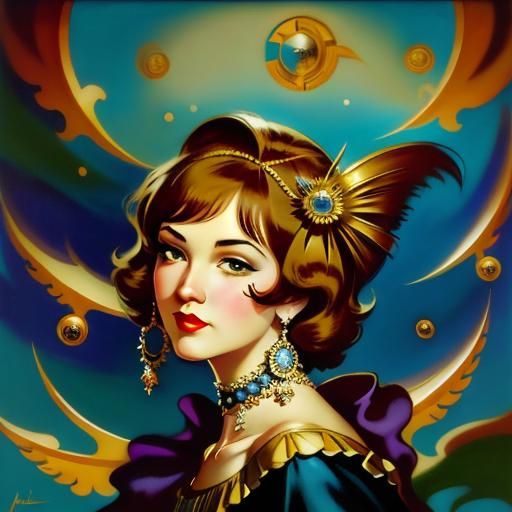 Elegant Portrait of a Woman in Pin-Up Style