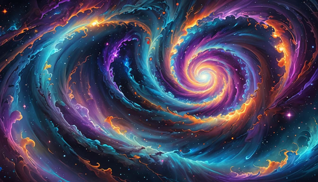 Cosmic Fantasy Vortex in Abstract Style
