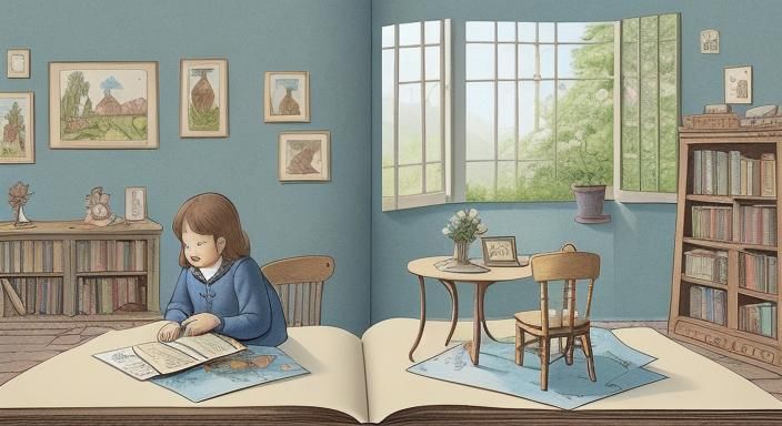 A storybook illustration about a storybook in a storybook