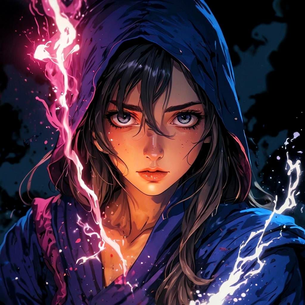 Blown Ink Art: Photorealistic Render in Anime Style