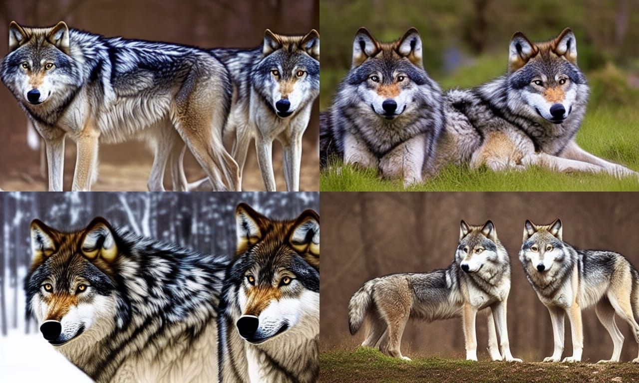 Wolves in a Winter Landscape