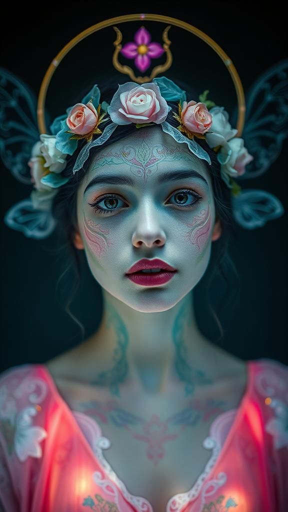 Elemental Fairy Portrait in Pastel Colors