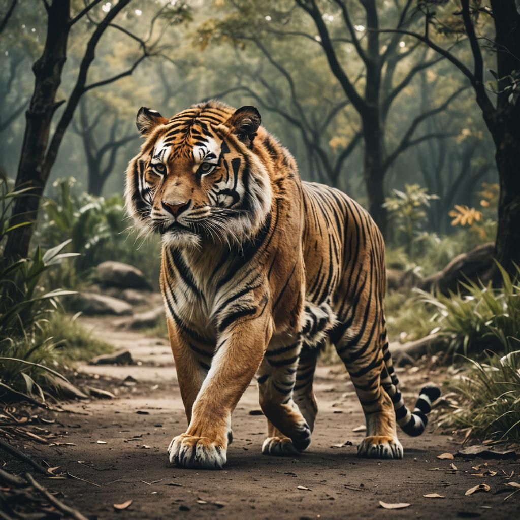 Spectacular Tiger-Lion Fusion in Cinematic Style