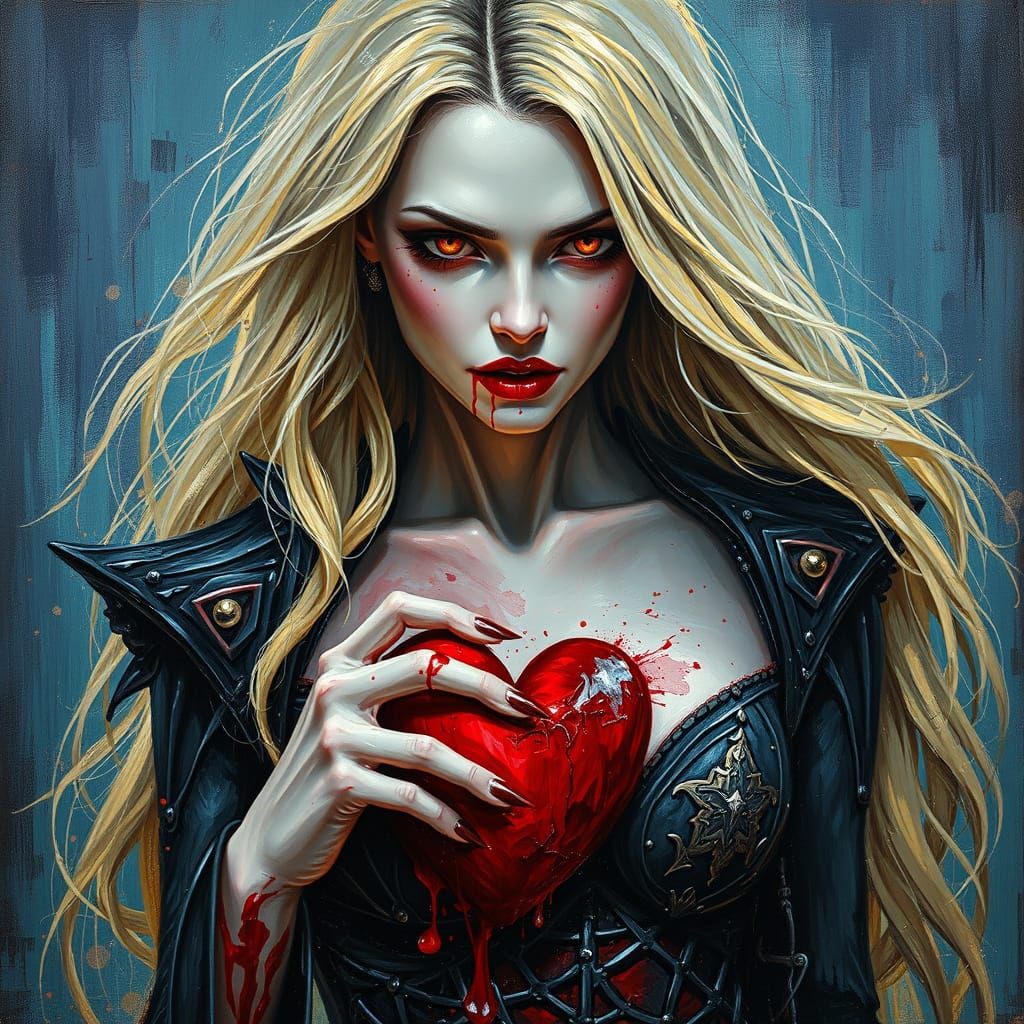 Bloody Vampire Lady in Futuristic Dress