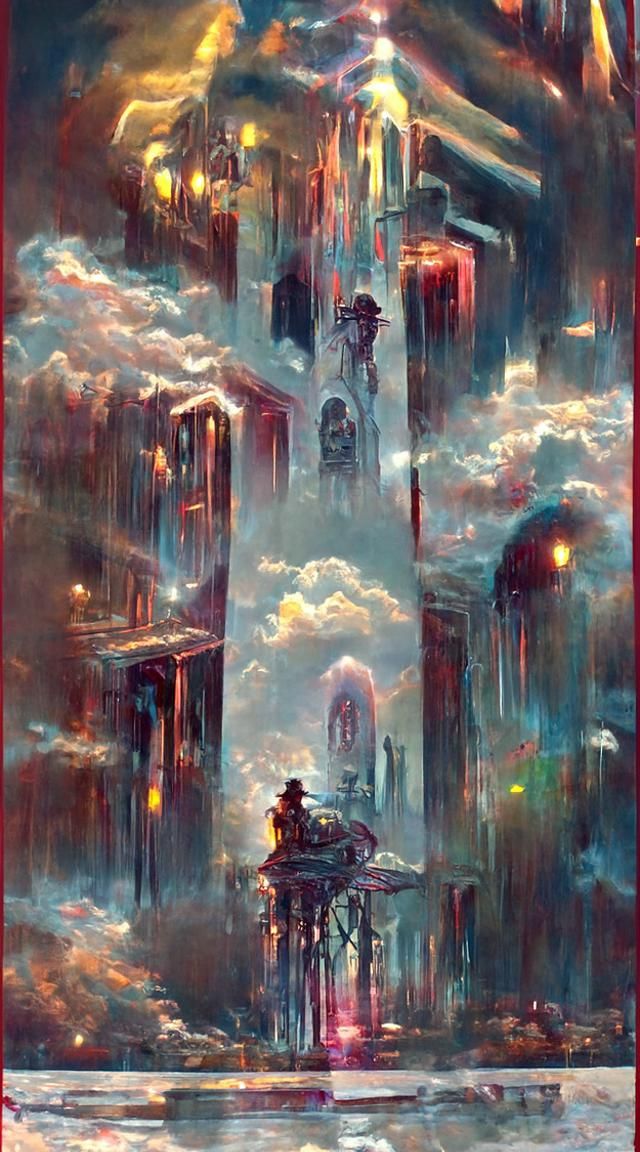 The Tower Card: Cosmic Astral Illustration