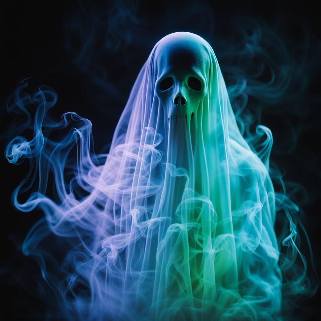 Ethereal Neon Smoke Ghost: A Stunning Specter