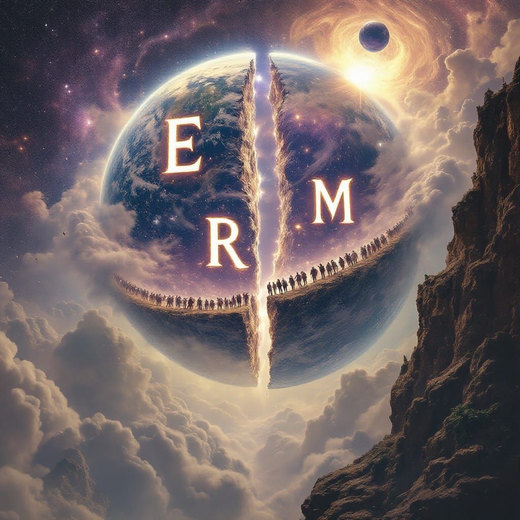 Surreal Planet Escape in Cosmic Art Nouveau Style