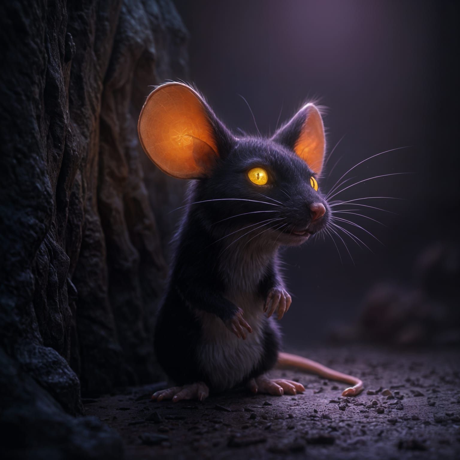 Epic Shadow Mouse in Dark Fantasy Style