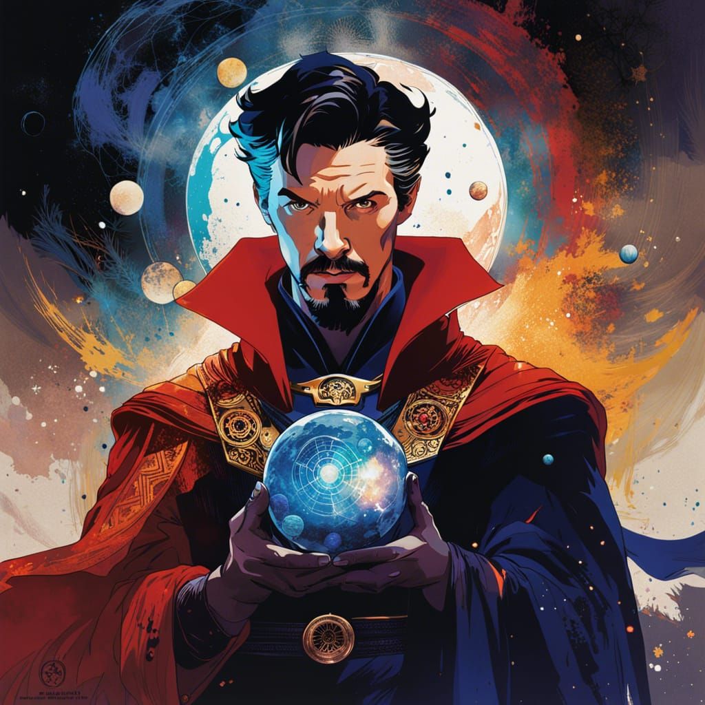 Doctor Strange Double Exposure Portrait in Space