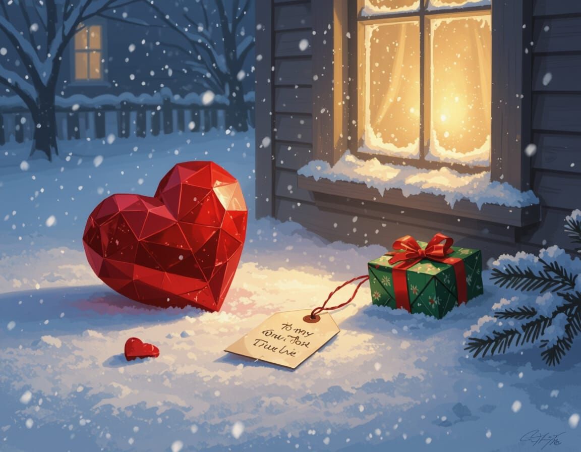 Shattered Heart on Snowy Christmas Eve