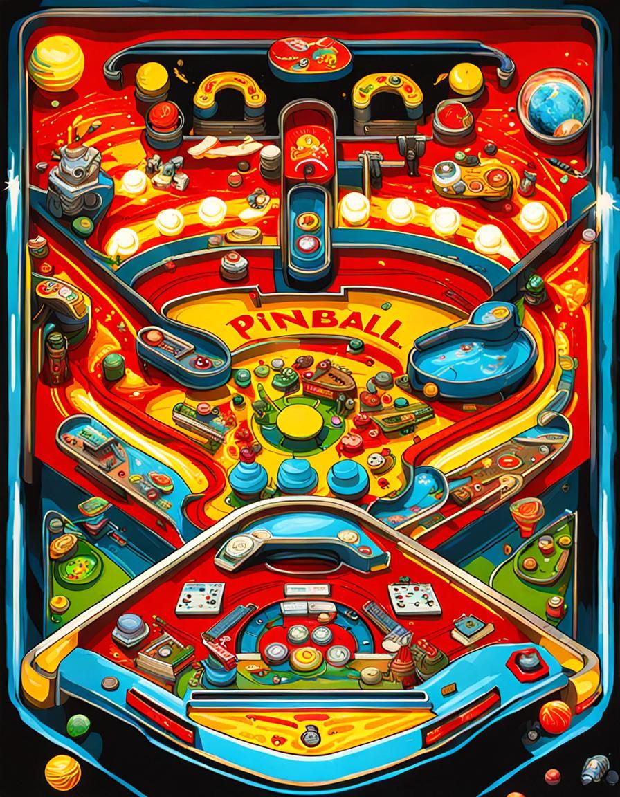 Classic Pinball Machine in Arcade Style