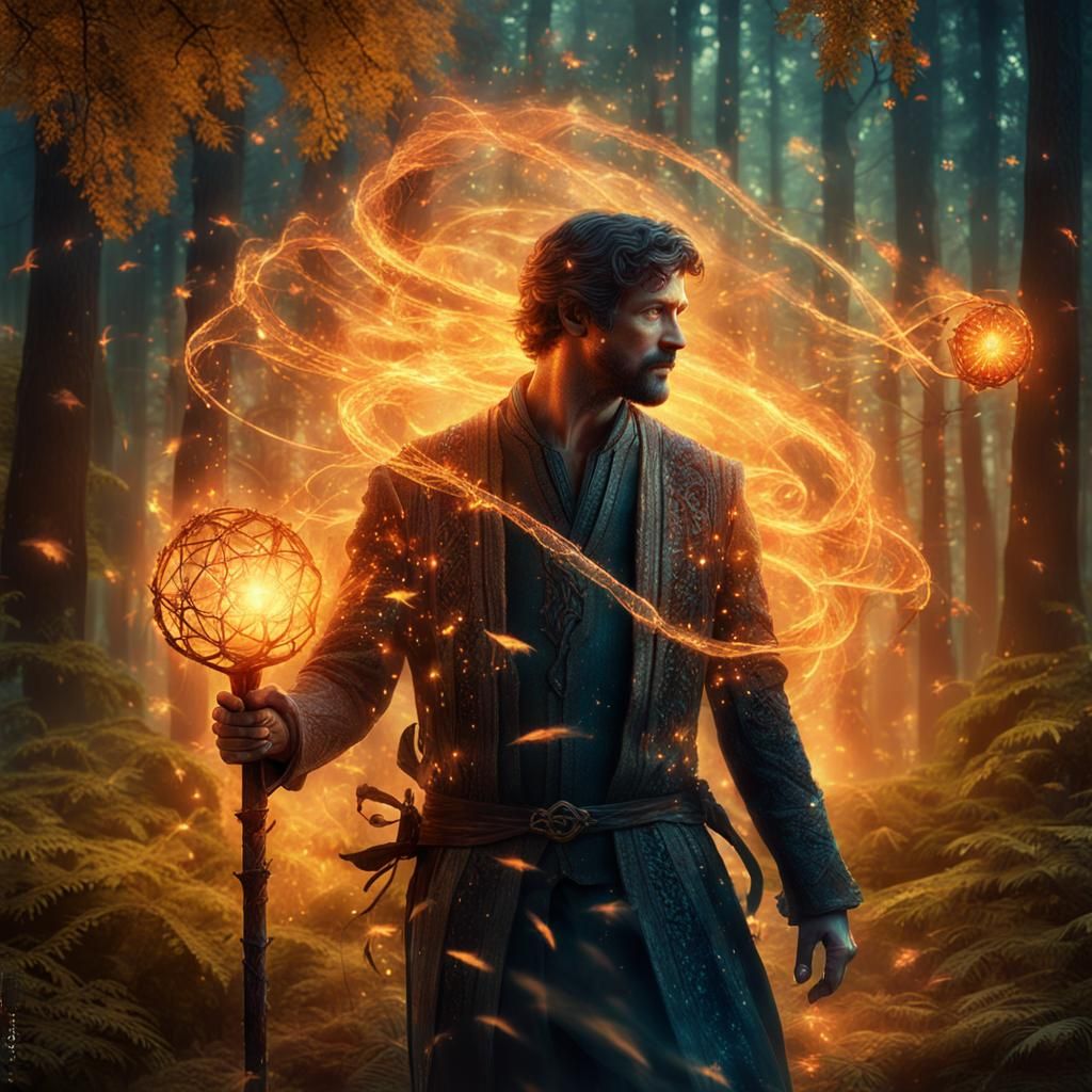 Enchanter in Double Exposure Magical Woods