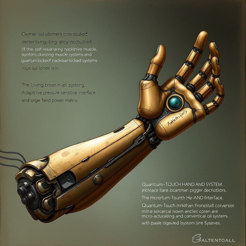 Cybernetic Prosthetic Arm in Industrial-Organic Aesthetic