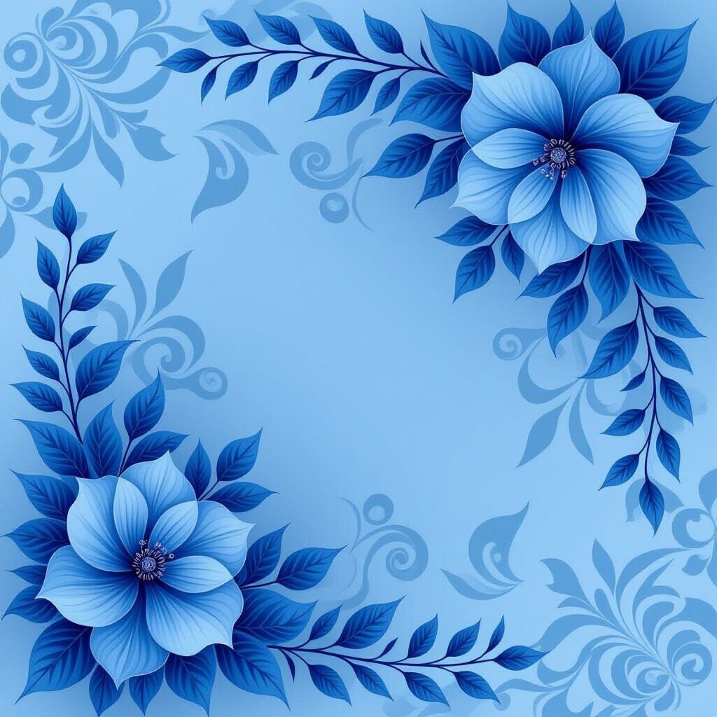 Elegant Blue Floral Pattern for Sympathy Card Background