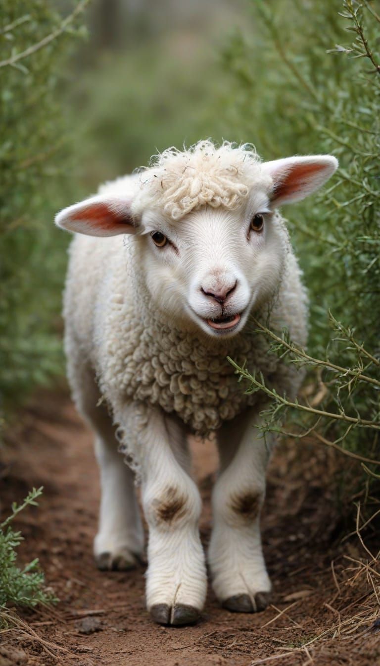 Lost Lamb in Thorny Briars