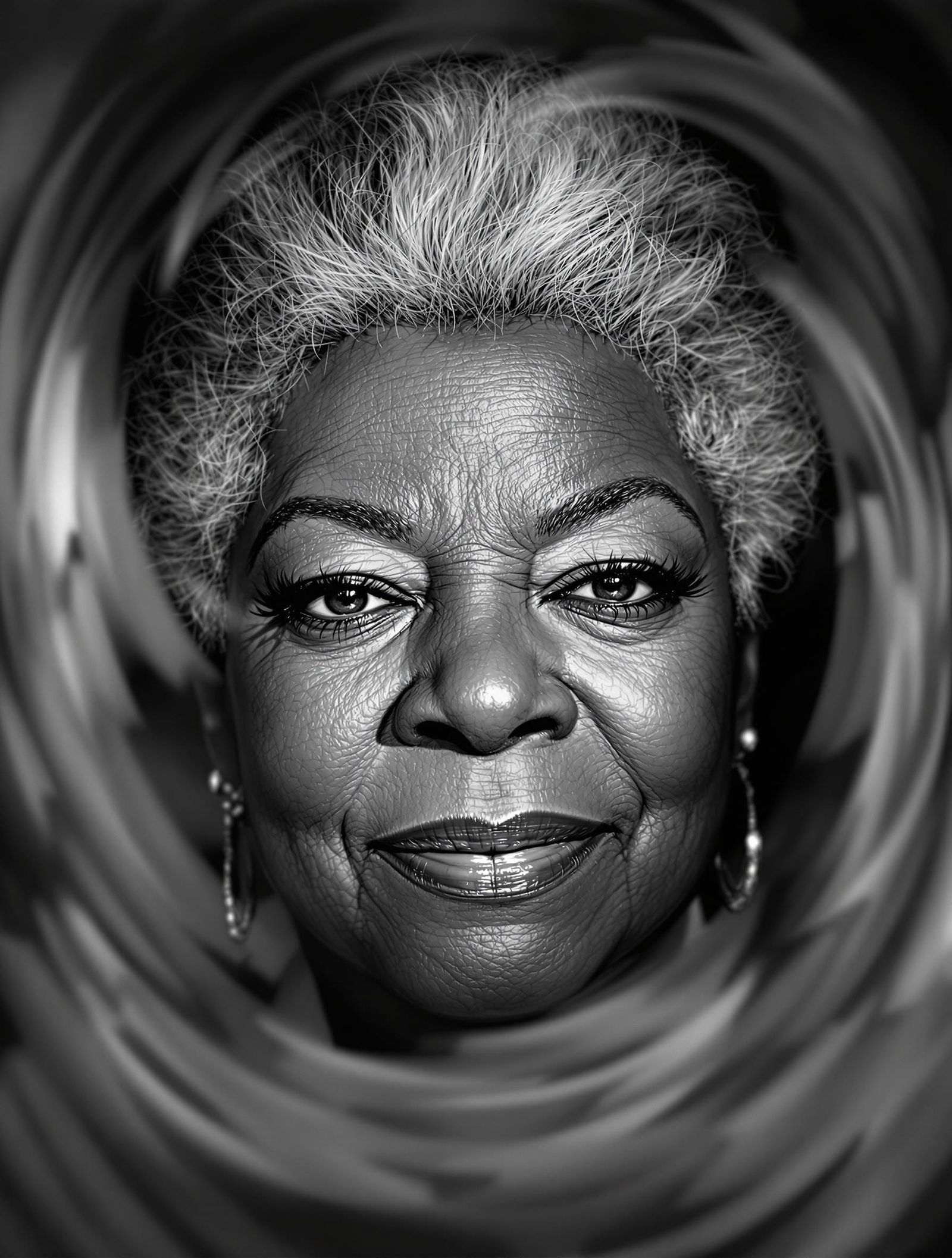 Artistic photography portrait of Maya Angelou A monochromati...