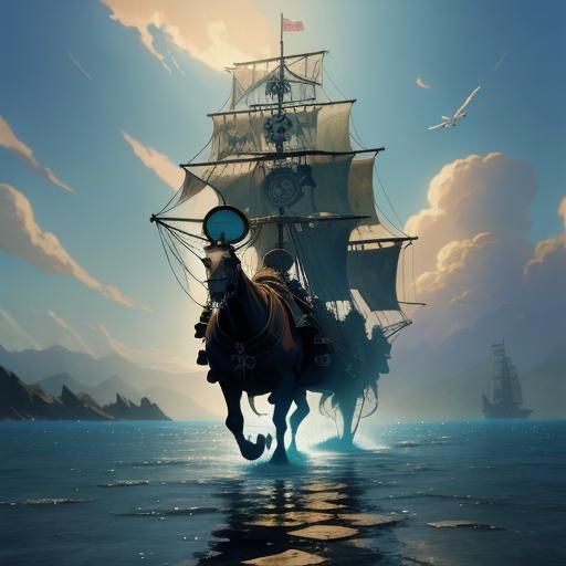 Skeleton Pirate Walks on Water: Studio Ghibli Anime