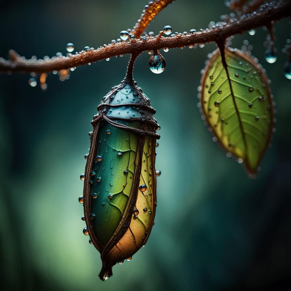 Mesmerizing Chrysalis in Hyper-Realistic Macro Photography