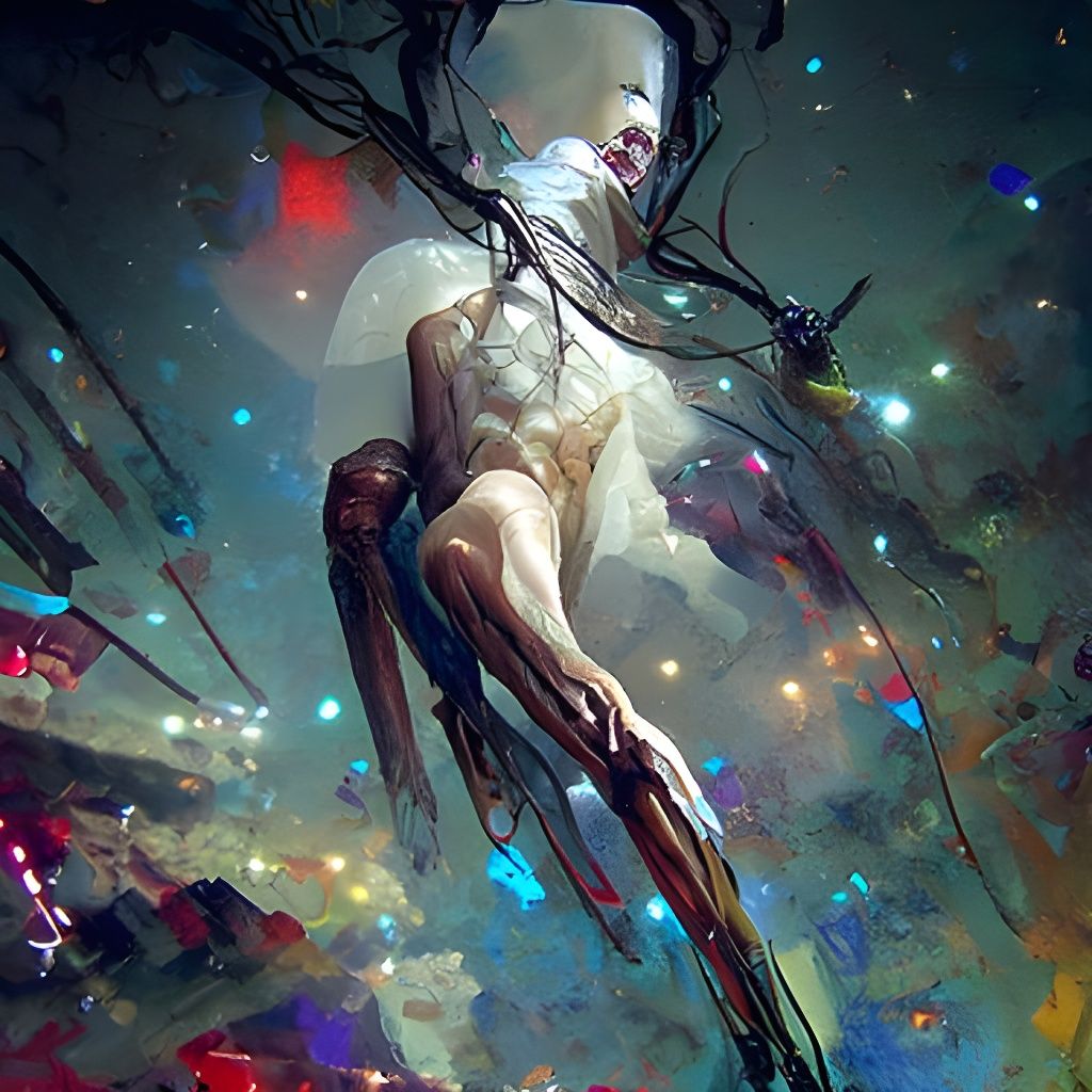 Fallen Angel in Technopunk Cyberpunk Style