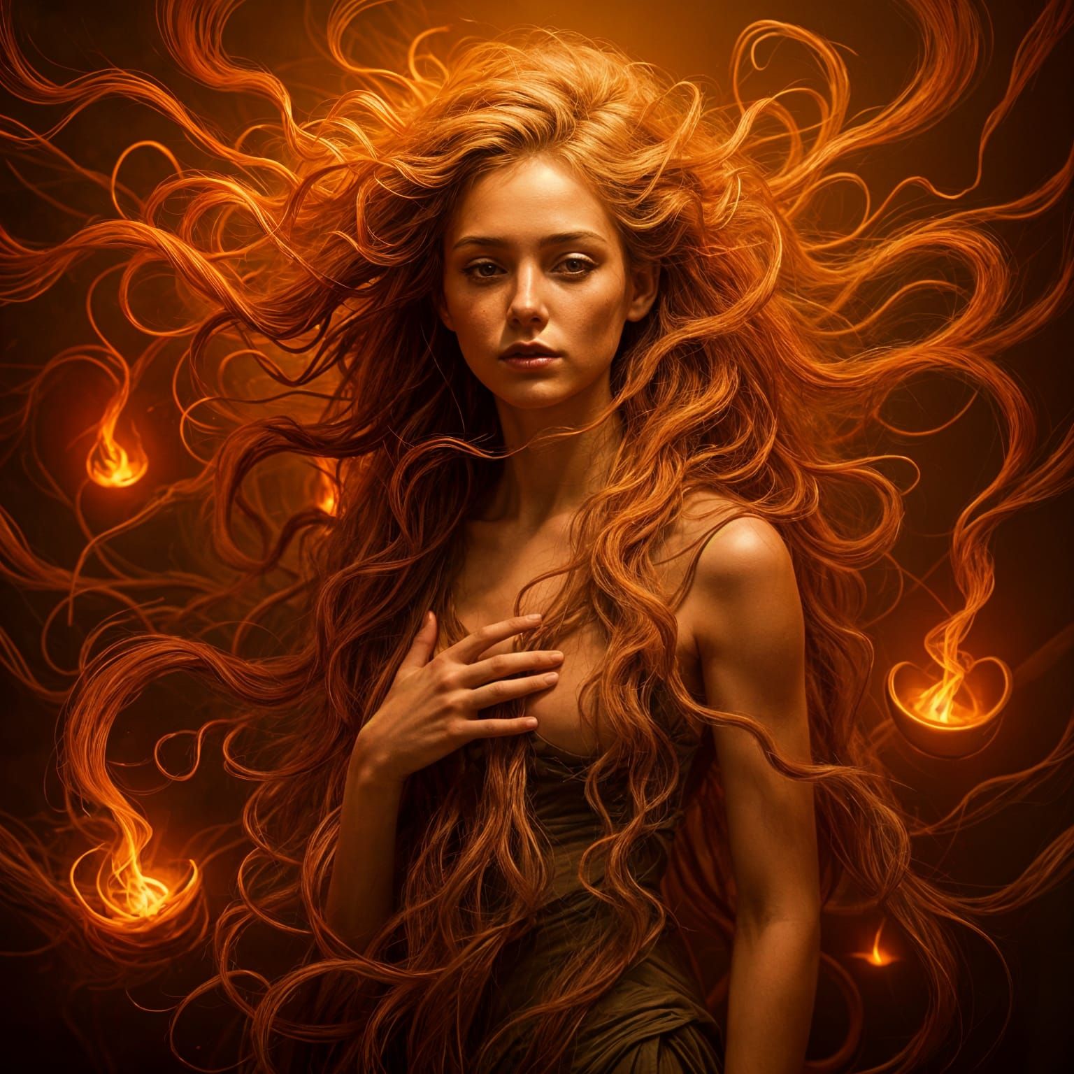 Dreamlike Figure in Autumnal Hues