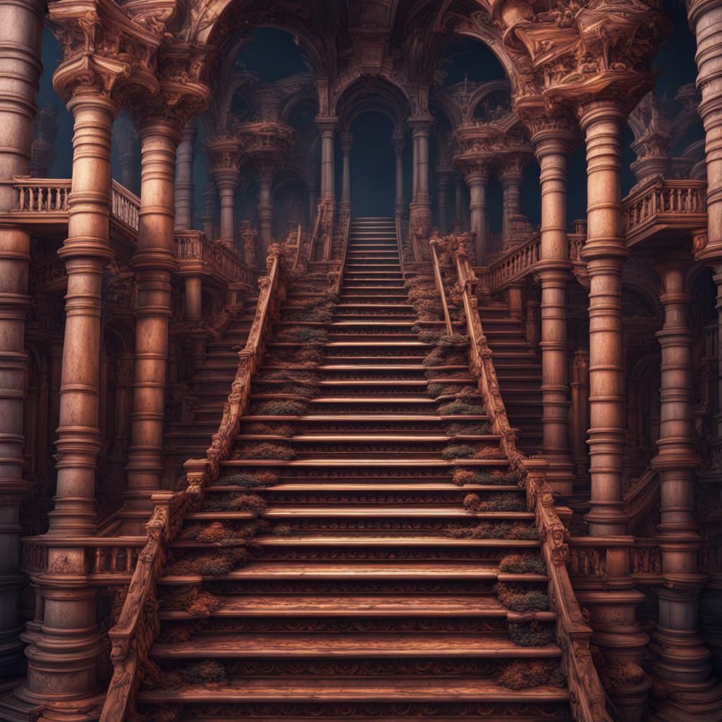 Intricate Optical Illusion of Infinite Staircases