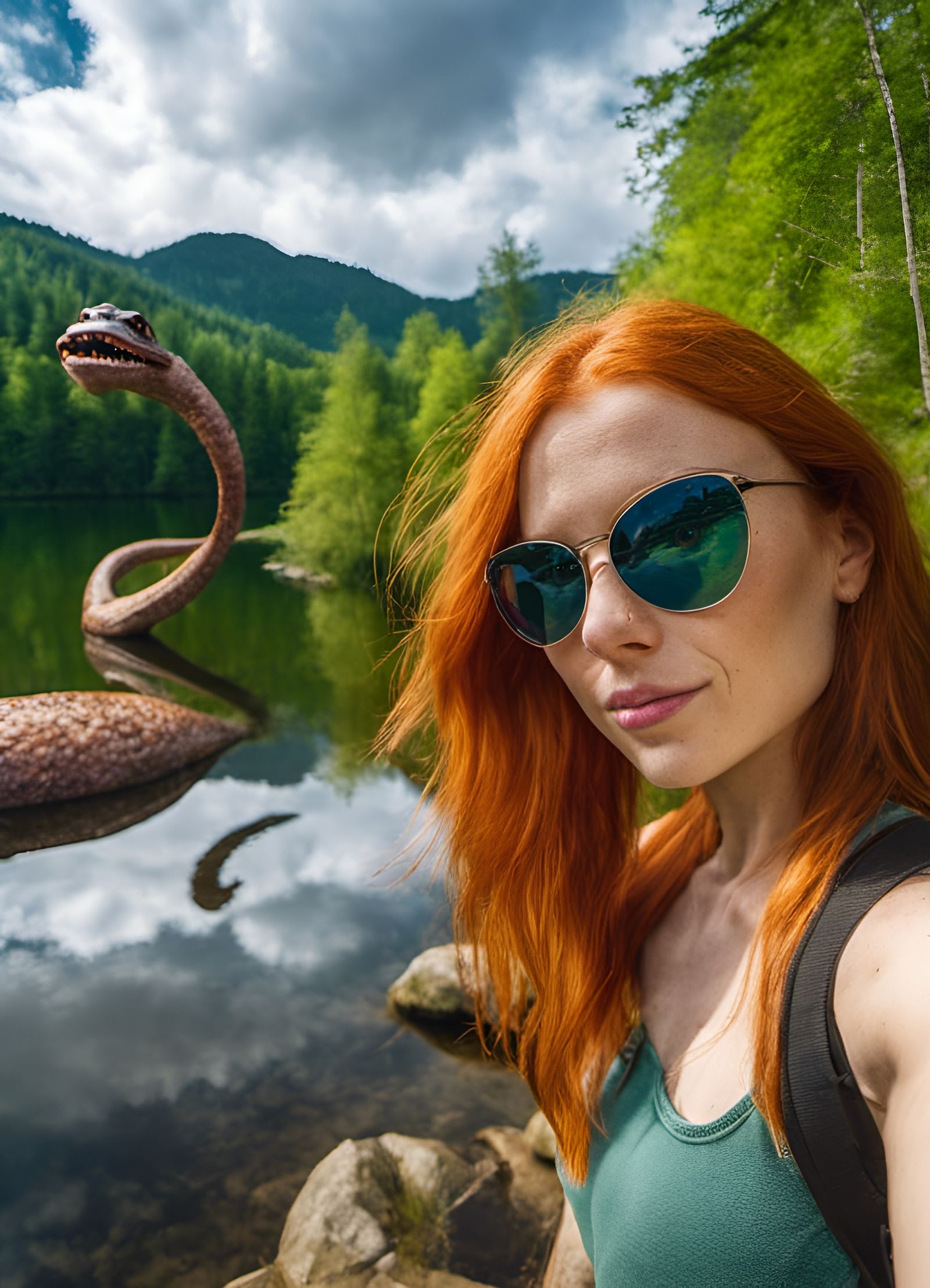 Selfie at Loch Ness with Nessie