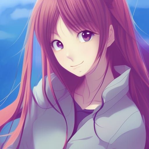 Cute Girl in Anime Key Visual Style