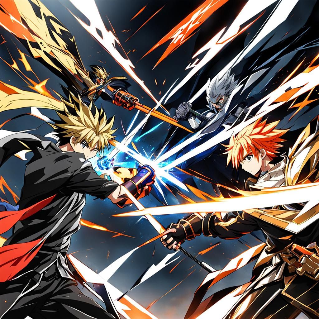 Dynamic Anime Battle Scene