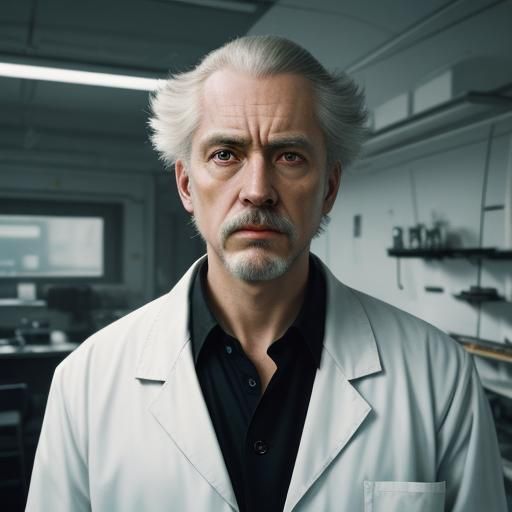 Sci-fi, mad scientist, Old white male, mid 80's, scientist, ...