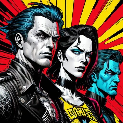 Punk Presidents in Comic Book Style
