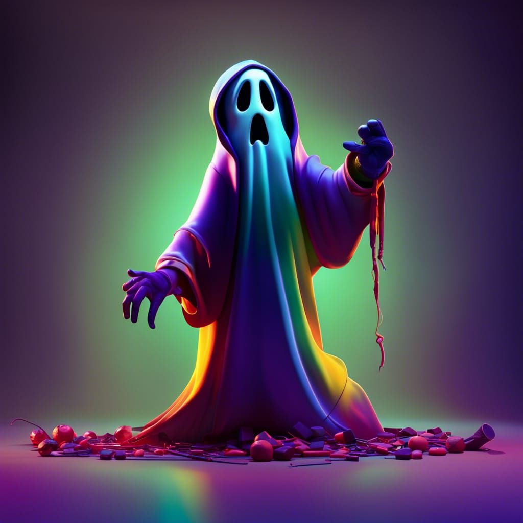 Ghostface Rendered as Pixar 3D Concept Art