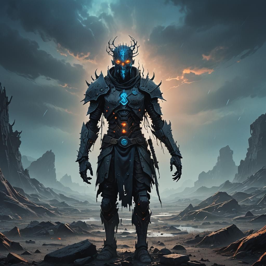 Dark Fantasy Figure with Nails in Head