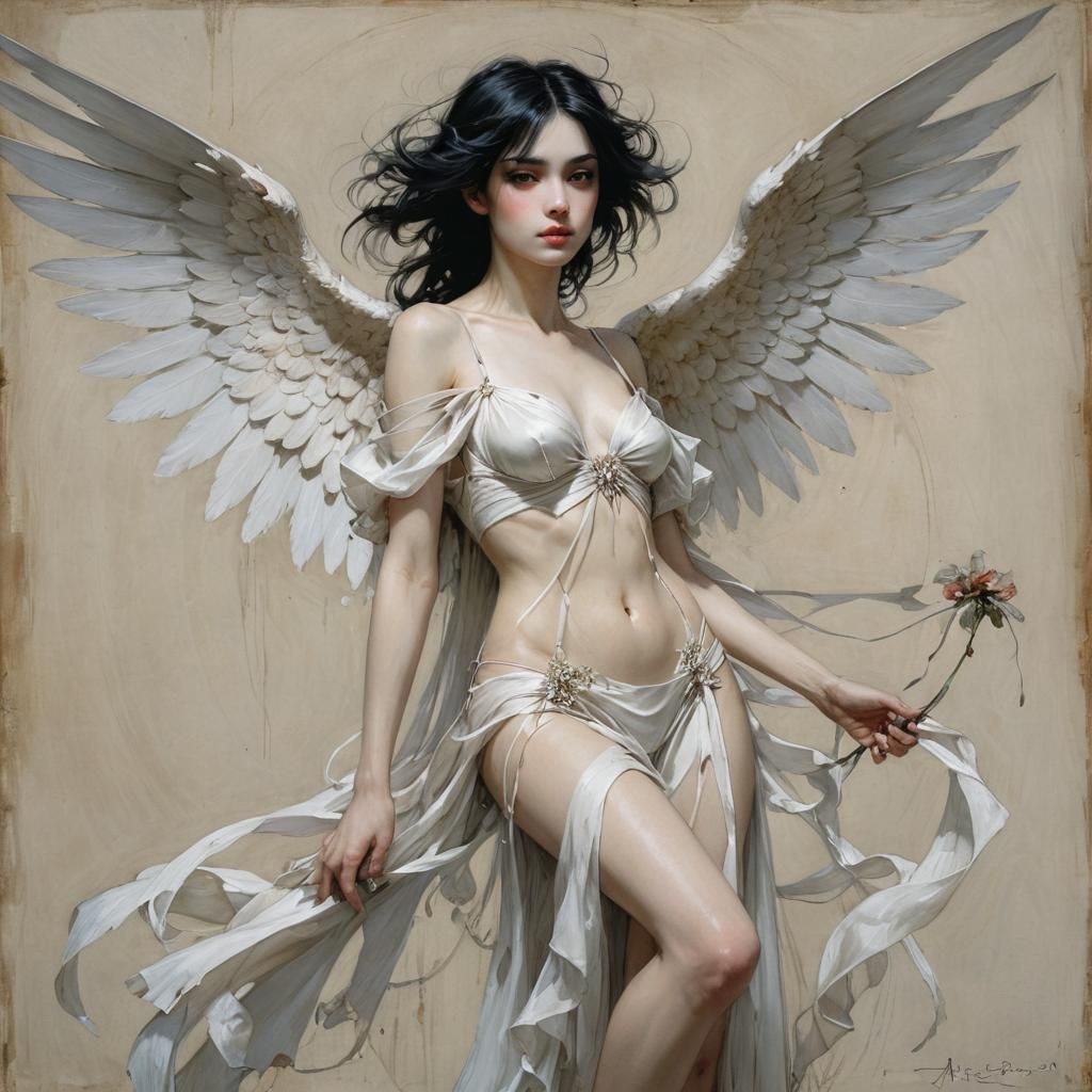 Elegant Angel in Style of Classic Masters