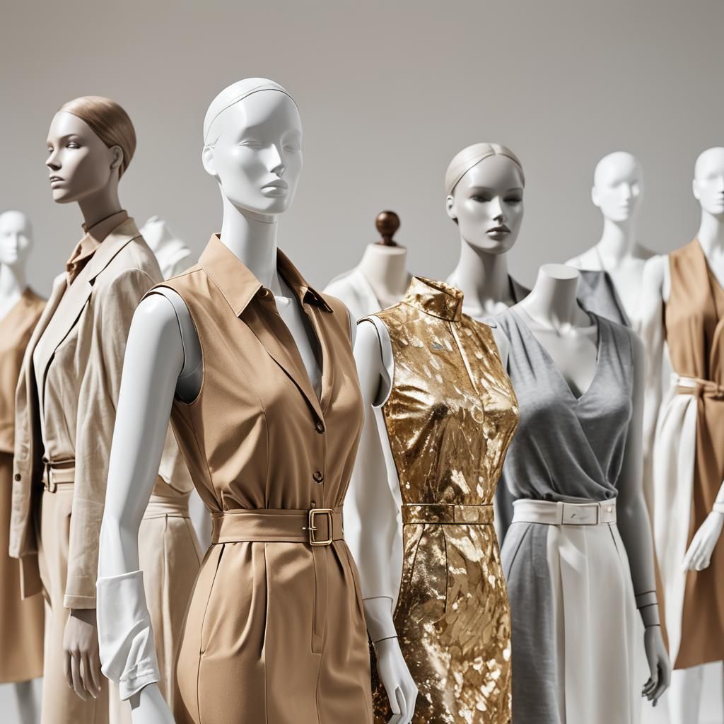 Luxury Mannequins Displaying Summer Fashion Collection