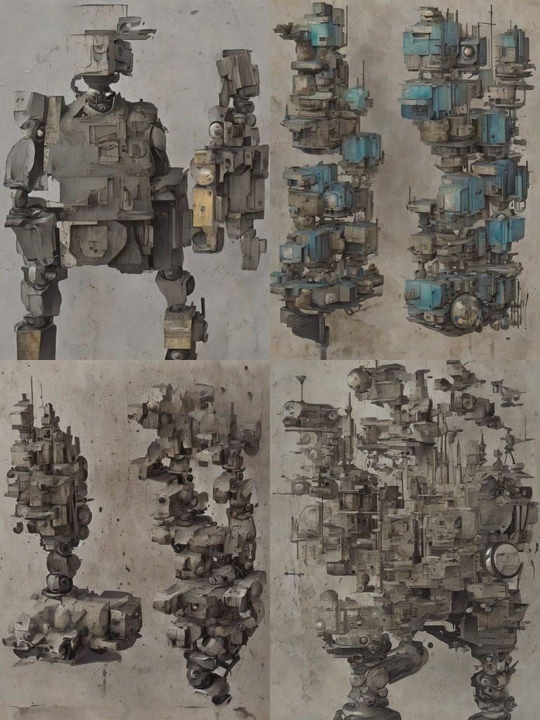 1950s Robot Drummer in Daguerreotype Style