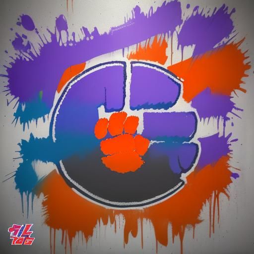 Clemson Tigers Logo in Graffiti Splash Art