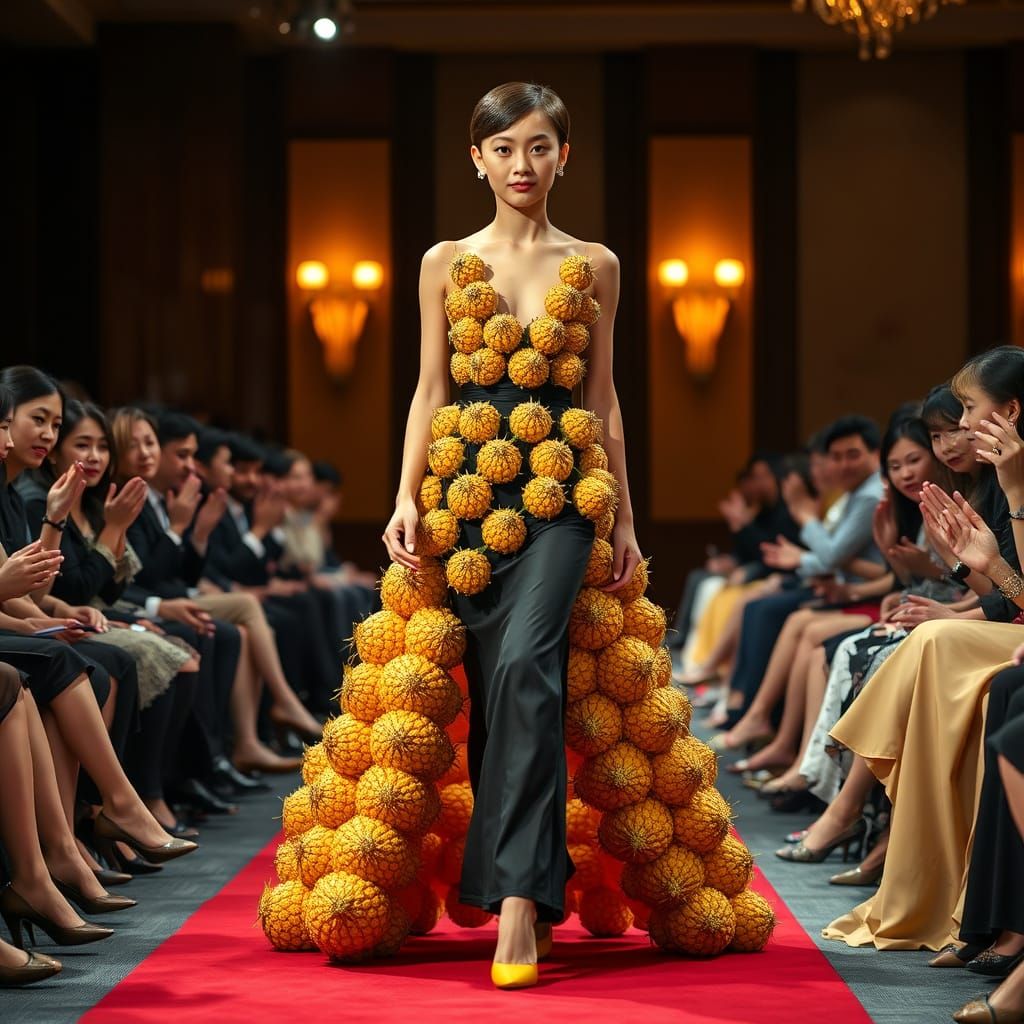 Pineapple Gown: Vietnamese Girl on the Catwalk