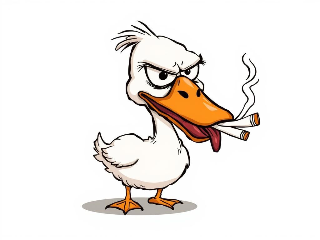 Angry Drunk Goose Cartoon Image