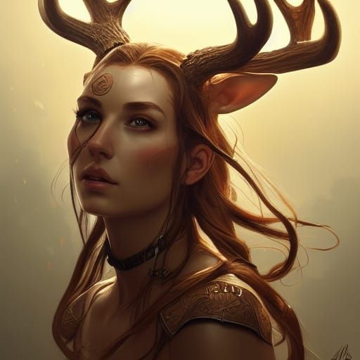 Artemis Portrait in Hyperdetailed Digital Art Style