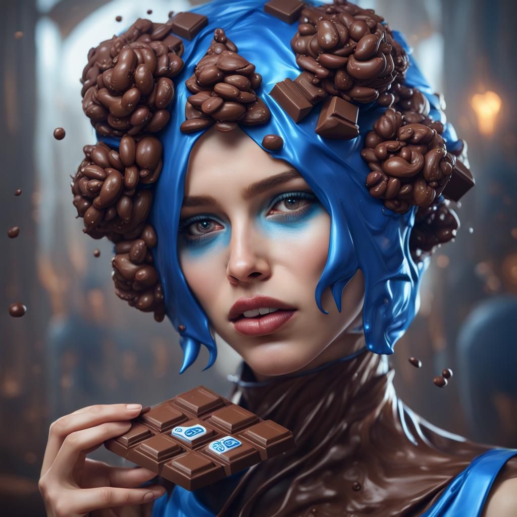 Girl with Chocolate, Detailed Digital Matte Painting
