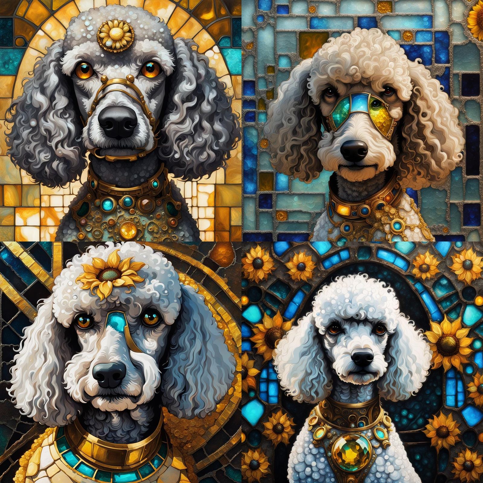 Cybernetic Poodle Portrait in Cyberpunk Style